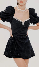 Glamorous Black Floral Mini Dress