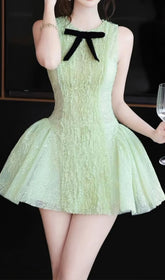 Isoko Fresh Green Lace Mini Dress