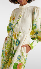 Baha Floral Puff Sleeve Maxi Dress