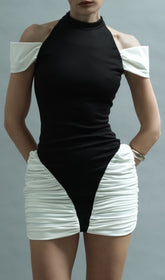 Hesperia Halter Ruched Mini Dress