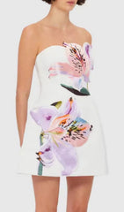 Huy White Strapless Mini Dress
