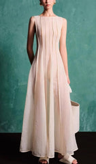 Elva Ethereal Sleeveless Mesh Maxi Dress
