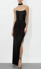Gwyn Black Strapless Maxi Dress