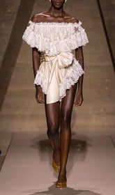 Basye Enchanting Off-Shoulder Lace Mini Dress