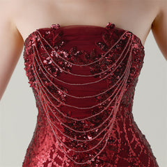 Ikuye Radiant Red Strapless Sequin Mermaid Gown