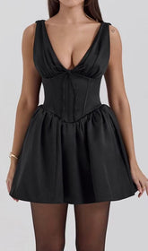 Dhara Black Corset Mini Dress