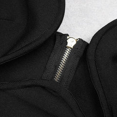 Sultry Plunge Wrap Bandage Crop Top