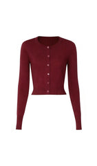 Jackie Wine Ribbed Knit Cardigan & Maxi Dress Set