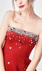 Stunning Amita Red Crystal Mini Dress