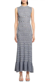 Venus Embellished Pointelle Knit Maxi Dress