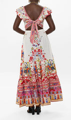 Daria V-Neck Bohemian Floral Maxi Dress