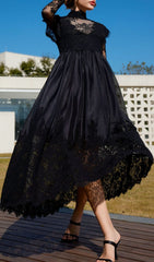 Elegant Black Lace Maxi Dress