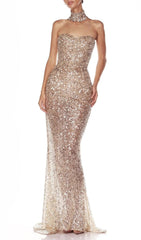 The Jair Strapless Sequin Gown