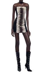 Intan Strapless Faux Fur Mini Dress