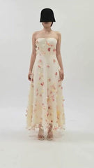 Fortune Enchanted Floral Strapless Maxi Dress