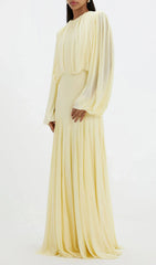 Jimena Yellow Pleated Maxi Dress