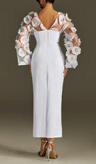 Rosaire Glimmering Floral Sequin Maxi Dress