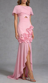Elegant Jaelyn Pink Maxi Gown