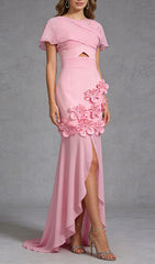 Elegant Jaelyn Pink Maxi Gown