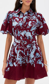 Women's Ilione Paisley Print Belted Mini Dress
