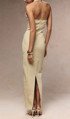 Govert Halter Button Maxi Dress