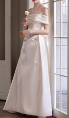 Destiny Off-Shoulder Bow A-Line Wedding Dress