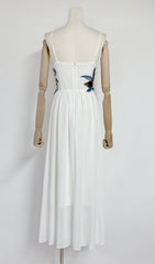Emanuele White Floral Embroidered Maxi Dress