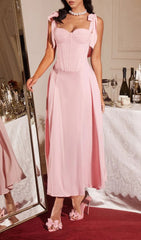 Filadelfo Romantic Blush Corset Maxi Dress