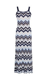Geoff Zigzag Knit Maxi Dress