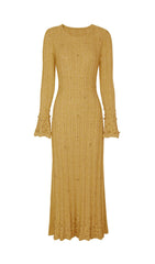 Jace Pearl Embellished Cable Knit Midi Dress