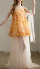 Dariel Ethereal Petal Embellished Maxi Dress