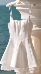 Fennella Chic White Strappy Lace Mini Dress