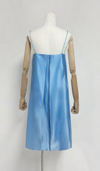Fina Luxe Sky Blue Floral Embroidered Mini Dress