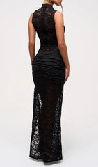 Ivana Black Lace Maxi Gown