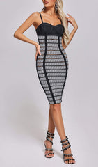 Chic Geometric Jacquard Bandage Bodycon Party Dress