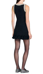Chic Faux-Pearl Beaded Mini Dress