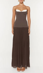 Isoke Strapless Maxi Dress with Contrast Sweetheart Neckline