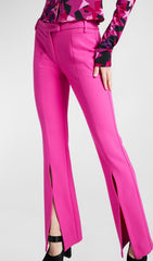 Fuchsia Cut-Out Blazer & Slit Trousers Power Suit for Women