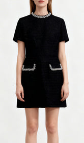 Jenny Diamante Embellished Tweed Mini Dress