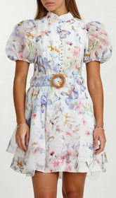 Fouad Floral Puff Sleeve Mini Dress