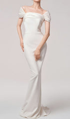 Faisal Off-Shoulder White Wedding Dress