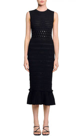 Chic Studded Knit Midi Dress