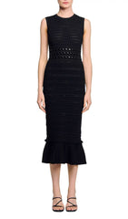 Chic Studded Knit Midi Dress