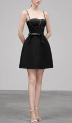 Carmi Black Embellished Mini Dress