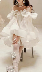 Jolie Ethereal Off-Shoulder Ruffle Mini Dress