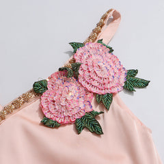 Inge Elegant Pink Floral Maxi Dress