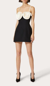 Adina Sculptural Rose Bustier Mini Dress