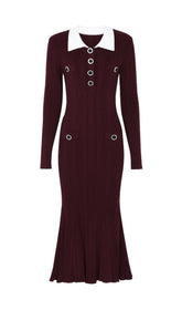 Javier Ribbed Knit Midi Dress