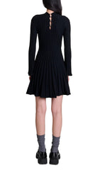Raffie Ribbed Knit Flared Mini Dress