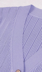 Eduardo Chic Lavender Ribbed Knit Midi Dress